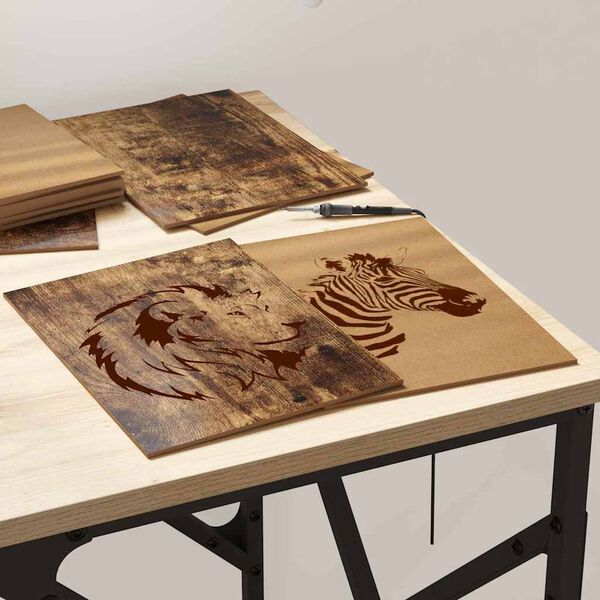 vidaXL Decorpanelen 12 pcs Gerookt eiken 21 x 30 x 0,27 cm