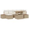 vidaXL Tuin Sofa Set met opslag 7 pcs Beige Poly riet