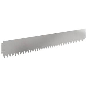 vidaXL Gazonrand 10 pcs 103 x 15 cm Staal Zilverkleurig