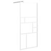 vidaXL Inloopdouchewand 80x195 cm ESG-glas wit