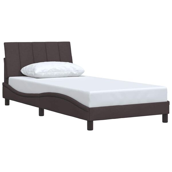 vidaXL Bedframe zonder matras "Hanko" 100x200 cm stof donkerbruin