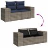 vidaXL 5-delige Loungeset met kussens poly rattan grijs