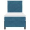 vidaXL LED Box Spring Bed met matras Donkerblauw 90 x 190 cm Stof