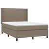 vidaXL Boxspring met matras stof taupe 140x200 cm