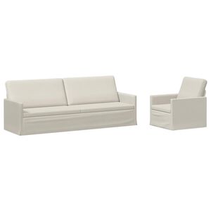 vidaXL Bankstel 2 pcs Cr&egrave;mekleurig fluweel