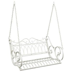 vidaXL Schommelbank Staal 109 x 75 x 59 cm Antiek wit