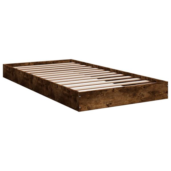 vidaXL Bedframe zonder matras hout gerookt eikenkleurig 100x200 cm