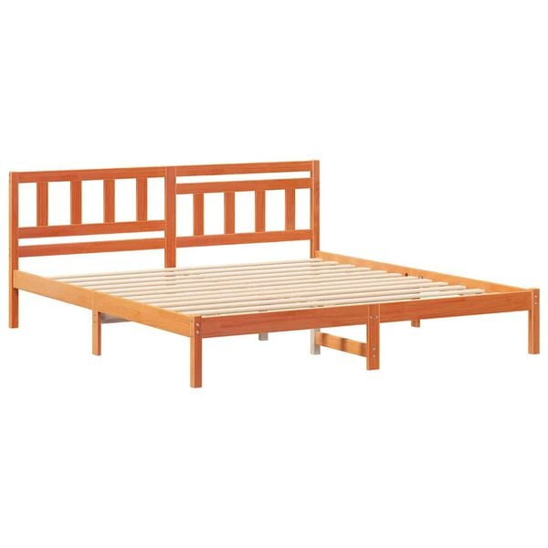 vidaXL Bedframe Wasbruin 160 x 200 cm Massief grenenhout