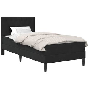 vidaXL Bedframe met matras Zwart 90 x 190 cm fluweel
