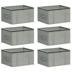 vidaXL Opbergdoos met transparant bovenraam 6 st Nonwoven stof 33,6 L