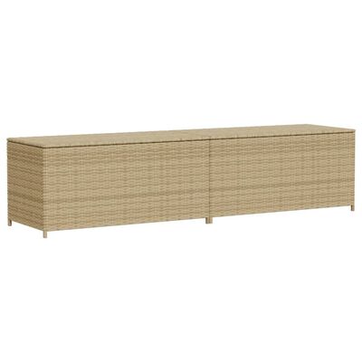 vidaXL Tuinbox met wielen 469 L poly rattan gemengd beige