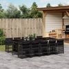 vidaXL 11-delige Tuinset met kussens poly rattan zwart