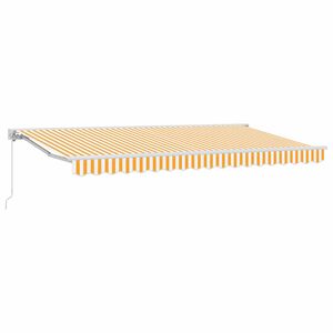 vidaXL Zijde Frame Geel en Wit 350 x 200 cm Polyester met PU-coating