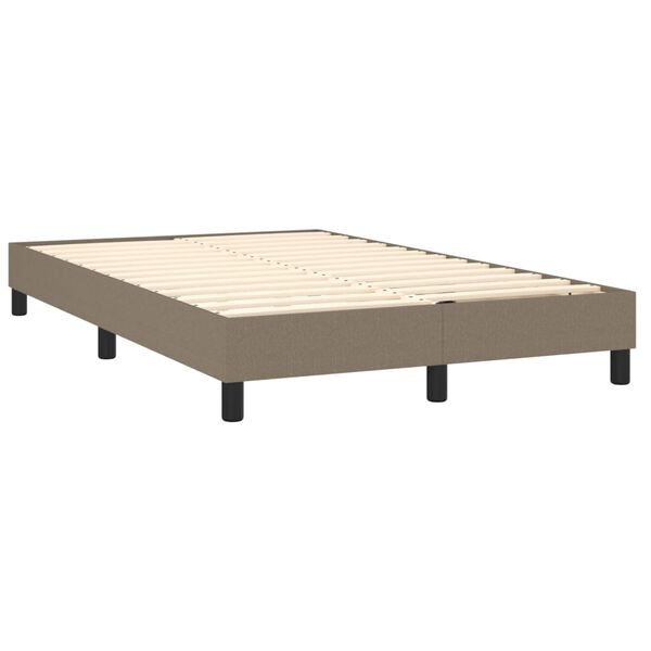 vidaXL Boxspring met matras stof taupe 120x200 cm
