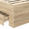 vidaXL Bedframe Sonoma Eiken en Zilver 75 x 190 cm Bewerkt hout