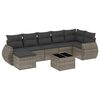 vidaXL 8-delige Loungeset met kussens poly rattan grijs