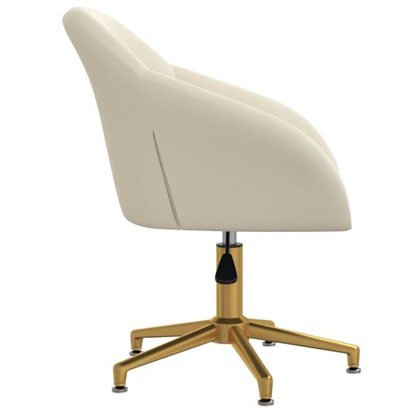 vidaXL Eetkamerstoel draaibaar fluweel cr&egrave;mekleurig