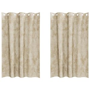 vidaXL Velvet Gordijnen 2 st Cr&egrave;me 175 x 140 cm Fluweel