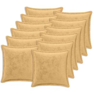 vidaXL Kussen met kussen HOUTEN 12 st Taupe Flanel