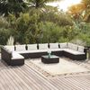 vidaXL 11-delige Loungeset met kussens poly rattan zwart