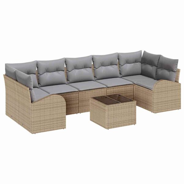 vidaXL Tuin Sofa Set Beige 55 x 55 x 37 cm poly rattan