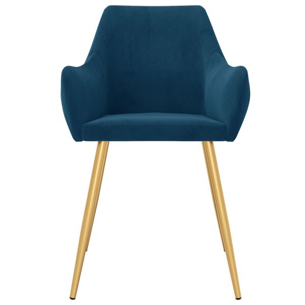 vidaXL Eetkamerstoelen 2 st fluweel blauw
