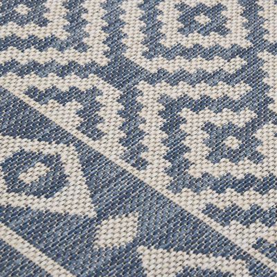 vidaXL Buitenkleed met patroon platgeweven 200x280 cm blauw