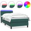vidaXL Boxspring met matras en LED fluweel donkergroen 80x210 cm