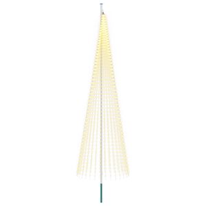 vidaXL Kerstboomlicht met grondpen & vlaggenmast 500cm 1632 LEDs