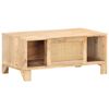 vidaXL Salontafel 90x50x40 cm massief mangohout en natuurlijk riet