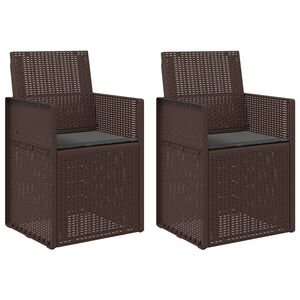 vidaXL Tuin Eetstoelen 2 pcs Bruin en antracietkleurig PP