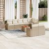 vidaXL 9-delige Loungeset met kussens poly rattan beige