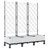 vidaXL Tuinplantbak met schutting en wielen 3 st Wit PP