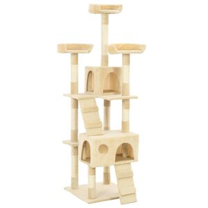 vidaXL Kattenkrabpaal met sisal krabpalen 170 cm beige