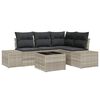 vidaXL Tuin Sofa Set 5 st Lichtgrijs poly rattan