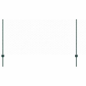 vidaXL zeshoekig gaasgek met palen 50 x 1 m PVC-Coated Staal Groen