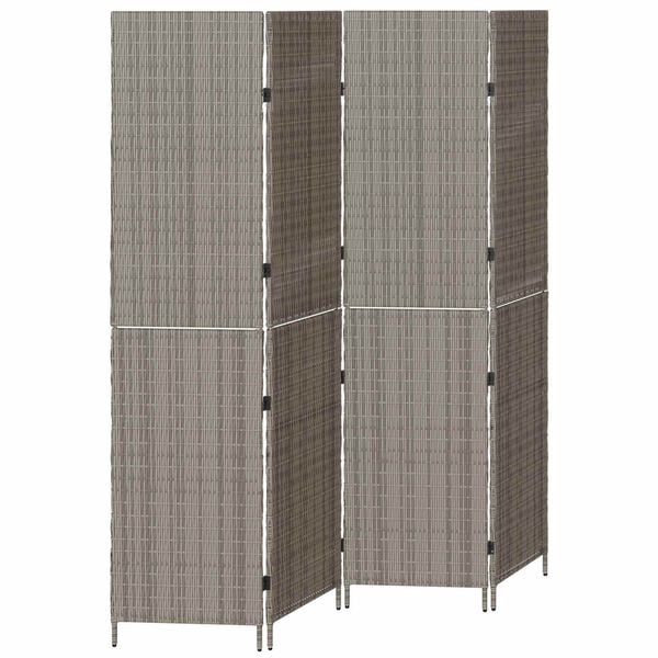 vidaXL Kamerverdeler Grijs 195 x 180 cm poly rattan