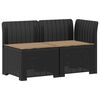 vidaXL Tweedelige Tuinbank met Kussens Rattan Look PP Antraciet