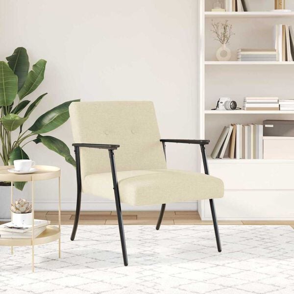 vidaXL Fauteuil Cr&egrave;me 59 x 75 x 78 cm Stof