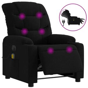 vidaXL Massagestoel elektrisch verstelbaar stof zwart