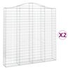vidaXL Schanskorven 2 st gewelfd 200x30x200/220 cm ijzer