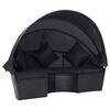 vidaXL Loungebank met luifel poly rattan zwart