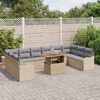 vidaXL Tuin Sofa Set met opslag 11 pcs Beige Poly riet