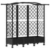 vidaXL Verhoogd Bed met Trellis en Dak Zwart 163 x 40 x 129 cm PP