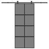 vidaXL Schuifdeur met beslag 90x205 cm gehard glas en aluminium