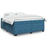 vidaXL Boxspring met matras fluweel donkerblauw 200x200 cm