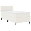 vidaXL LED Box Spring Bed Cr&egrave;me en Wit 80 x 200 cm Katoen Stof