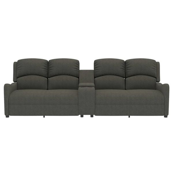 vidaXL Massagestoel 4-zits verstelbaar bekerhouders stof donkergrijs