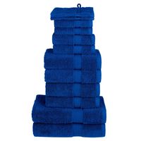 vidaXL 12-delige Handdoekenset 600 g/m² 100% katoen blauw