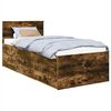 vidaXL Slaapbank Gerookt Eiken en Zwart 75 x 190 cm Bewerkt hout
